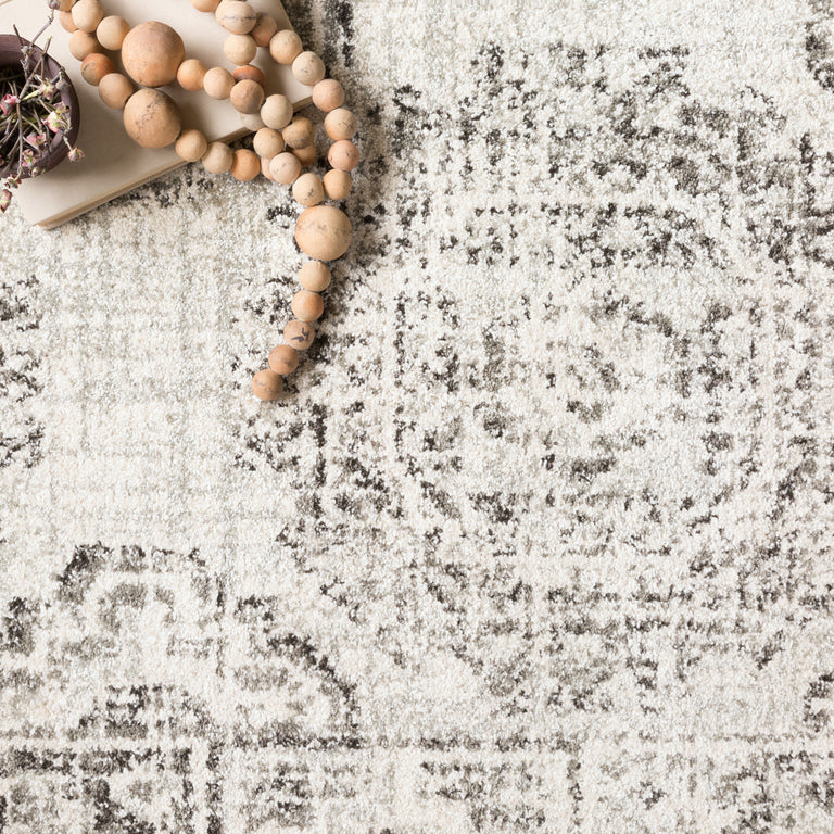 Loloi Rugs Joaquin Collection Rug in Ivory, Charcoal - 9'6" x 13'