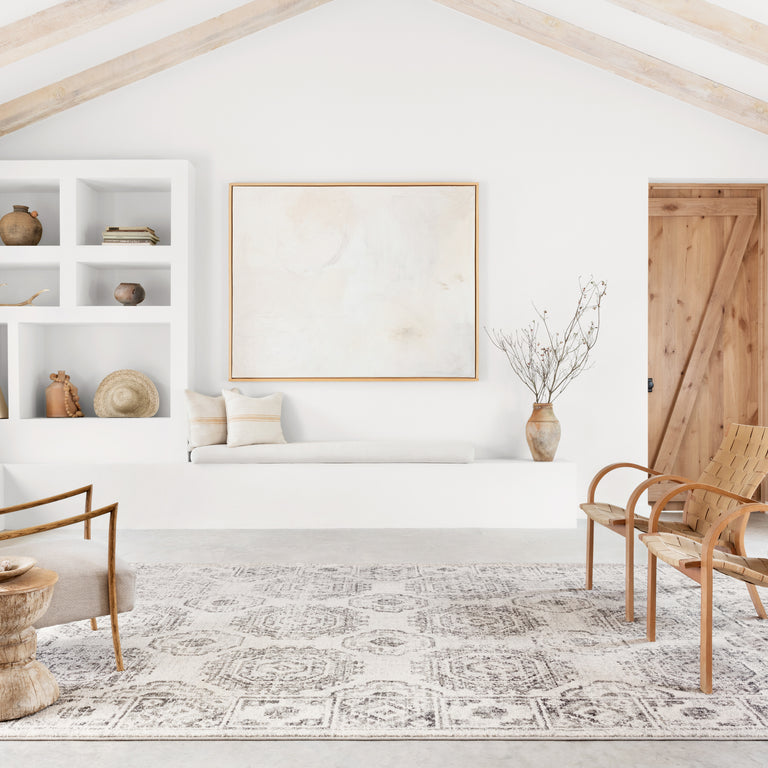 Loloi Rugs Joaquin Collection Rug in Ivory, Charcoal - 9'6" x 13'