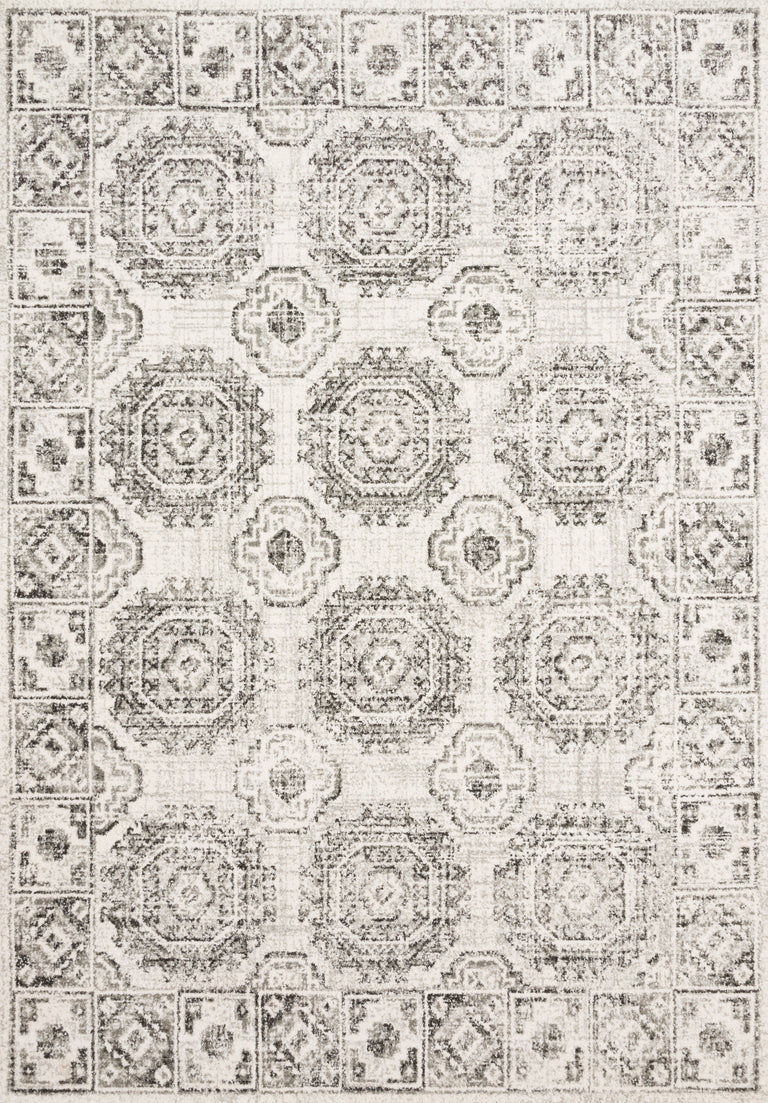 Loloi Rugs Joaquin Collection Rug in Ivory, Charcoal - 9'6" x 13'