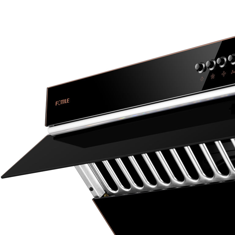 Fotile Slant Vent Series 30 in. 850 CFM Range Hood with Push Buttons in Onyx Black, JQG7522