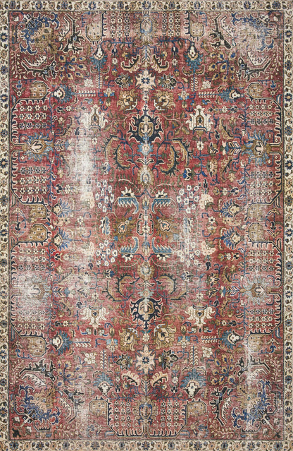 Chris Loves Julia x Loloi Rug in Merlot, Multi - 2'0" x 5'0"