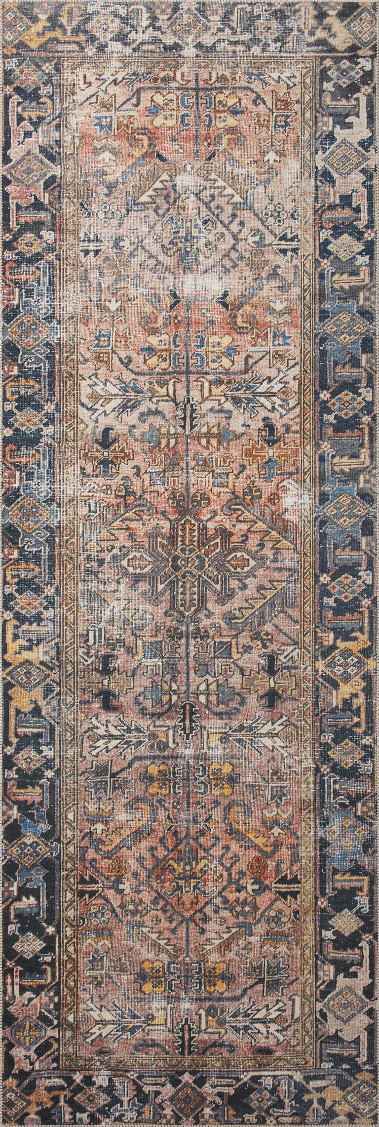 Chris Loves Julia x Loloi Rug in Terracotta, Multi - 7'6" x 9'6"