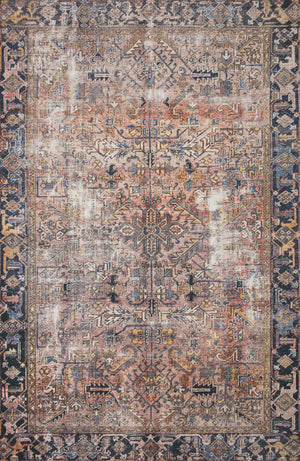 Chris Loves Julia x Loloi Rug in Terracotta, Multi - 2.5' x 7'6"