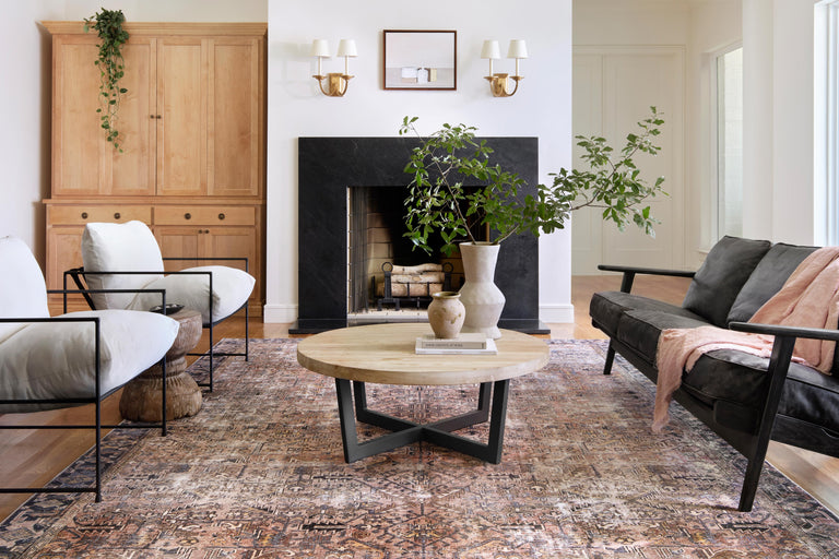 Chris Loves Julia x Loloi Rug in Terracotta, Multi - 7'6" x 9'6"