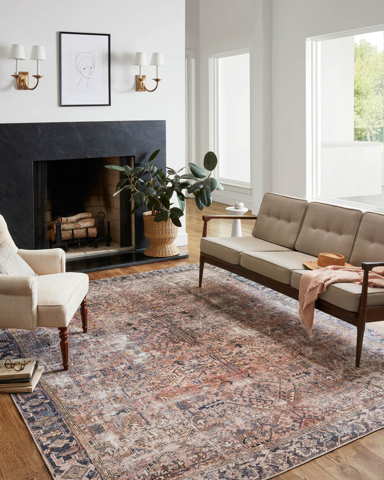 Chris Loves Julia x Loloi Rug in Terracotta, Multi - 7'6" x 9'6"