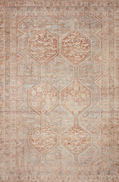 Chris Loves Julia x Loloi Rug in Tangerine, Mist - 2'6" x 12'0"