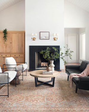 Chris Loves Julia x Loloi Rug in Tangerine, Mist - 9'6" x 14'
