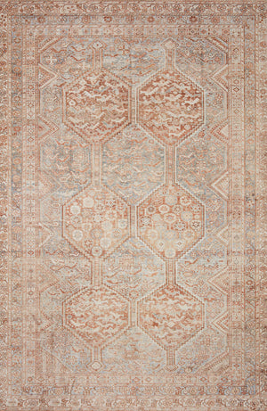 Chris Loves Julia x Loloi Rug in Tangerine, Mist - 9'6" x 14'