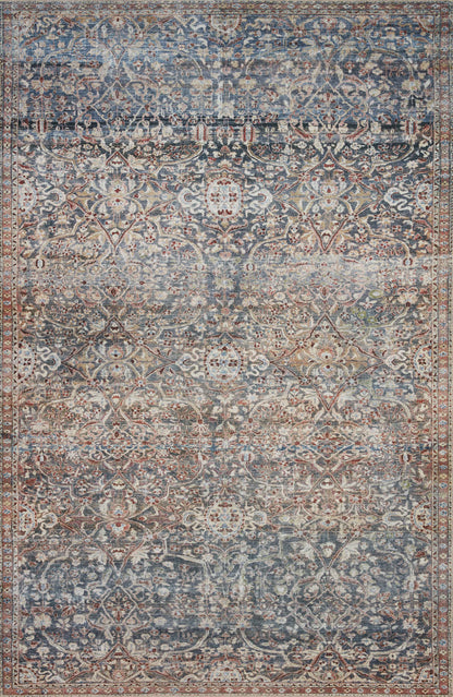 Chris Loves Julia x Loloi Rug in Denim, Spice - 5' x 7'6"
