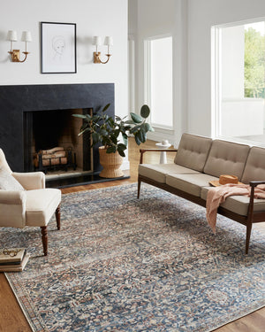 Chris Loves Julia x Loloi Rug in Denim, Spice - 9'6" x 14'