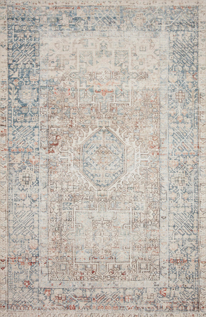 Chris Loves Julia x Loloi Rug in Natural, Ocean - 2'6" x 12'0"