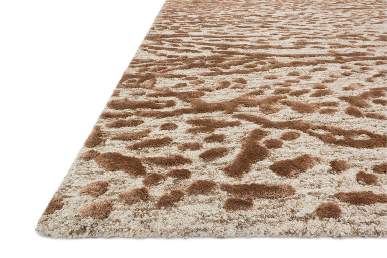 Loloi Rugs Juneau Collection Rug in Oatmeal, Terracotta - 5' x 7'6"