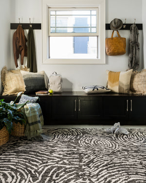 Loloi Rugs Juneau Collection Rug in Charcoal, Silver - 5' x 7'6"