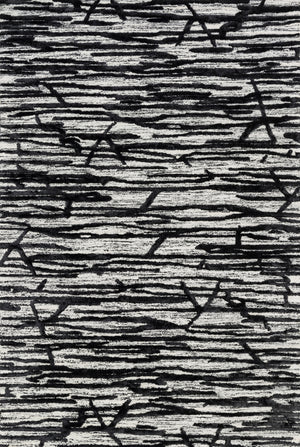 Loloi Rugs Juneau Collection Rug in Ivory, Black - 5' x 7'6"