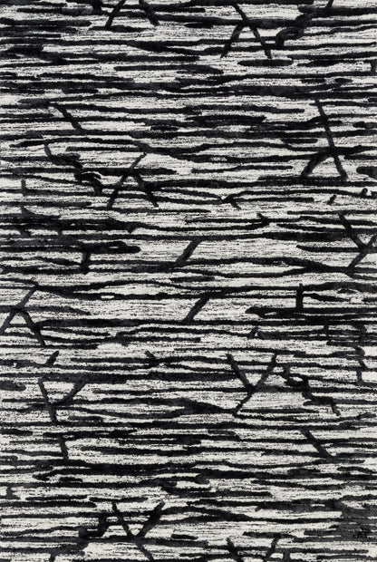 Loloi Rugs Juneau Collection Rug in Ivory, Black - 5' x 7'6"
