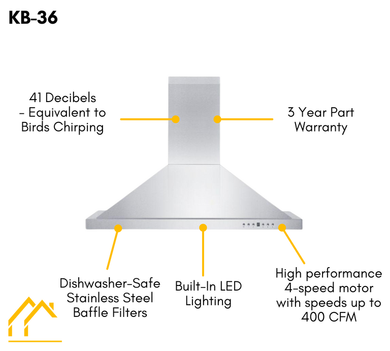 ZLINE Convertible Vent Wall Mount Range Hood in Stainless Steel (KB) - 36  Inch in 2023