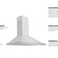 ZLINE 36 in. Convertible Vent Wall Mount Range Hood in Stainless Steel, KB-36