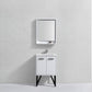 Bosco 24 in. Modern Bathroom Vanity w/ White Countertop and Matching Mirror - High Gloss White