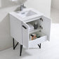 Bosco 24 in. Modern Bathroom Vanity w/ White Countertop and Matching Mirror - High Gloss White