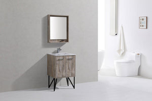 KubeBath Bosco 24 in. Modern Bathroom Vanity w/ White Countertop, KB24NW