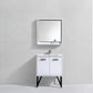 Bosco 30 in. Modern Bathroom Vanity w/ White Countertop and Matching Mirror - High Gloss White