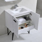Bosco 30 in. Modern Bathroom Vanity w/ White Countertop and Matching Mirror - High Gloss White