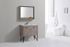 KubeBath Bosco 36 in. Modern Bathroom Vanity w/ Quartz Countertop, KB36NW