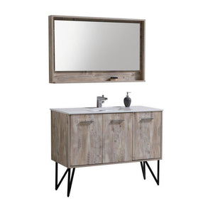 KubeBath Bosco 48 in. Modern Bathroom Vanity w/ Quartz Countertop, KB48NW