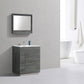 KubeBath Milano 30 in. Ocean Gray Modern Bathroom Vanity, KFM30-BE
