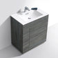 KubeBath Milano 30 in. Ocean Gray Modern Bathroom Vanity, KFM30-BE