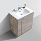 KubeBath Milano 30 in. Modern Bathroom Vanity - Nature Wood, KFM30-NW