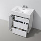 KubeBath Milano 30 in. Modern Bathroom Vanity - High Glossy, KFM30-GW