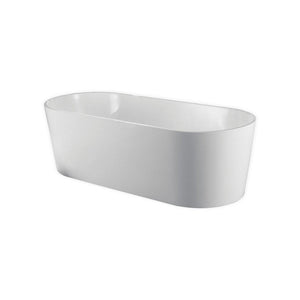 KubeBath Kube Ovale 59 inch White Free Standing Bathtub, KFST1459