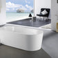 KubeBath Kube Ovale 59 inch White Free Standing Bathtub, KFST1459