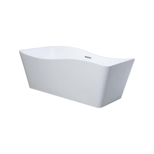 KubeBath Ondulato 67'' White Free Standing Bathtub, KFST7667