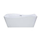 KubeBath Ondulato 67'' White Free Standing Bathtub, KFST7667