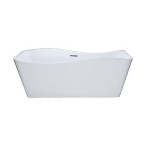 KubeBath Ondulato 67'' White Free Standing Bathtub, KFST7667