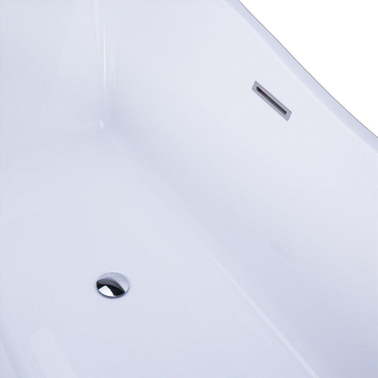 KubeBath Ondulato 67'' White Free Standing Bathtub, KFST7667