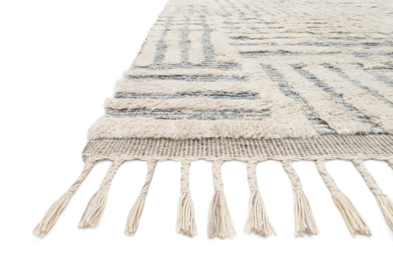 Loloi Rugs Khalid Collection Rug in Ivory, Sky - 4'0" x 6'0"