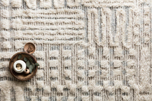 Loloi Rugs Khalid Collection Rug in Ivory, Sky - 9'6" x 13'6"