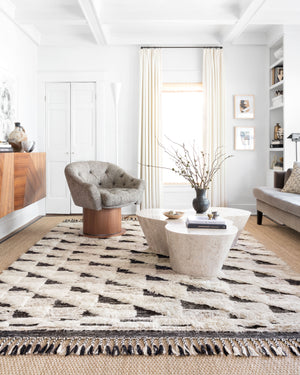 Loloi Rugs Khalid Collection Rug in Natural, Black - 9'6" x 13'6"