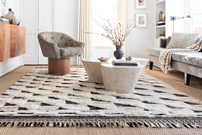 Loloi Rugs Khalid Collection Rug in Natural, Black - 9'6" x 13'6"