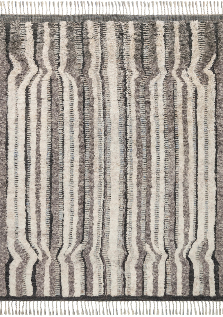 Loloi Rugs Khalid Collection Rug in Stone, Charcoal - 7'9" x 9'9"