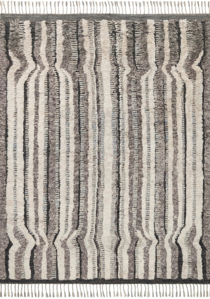 Loloi Rugs Khalid Collection Rug in Stone, Charcoal - 7'9" x 9'9"
