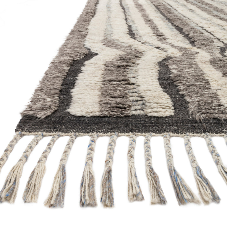 Loloi Rugs Khalid Collection Rug in Stone, Charcoal - 4'0" x 6'0"