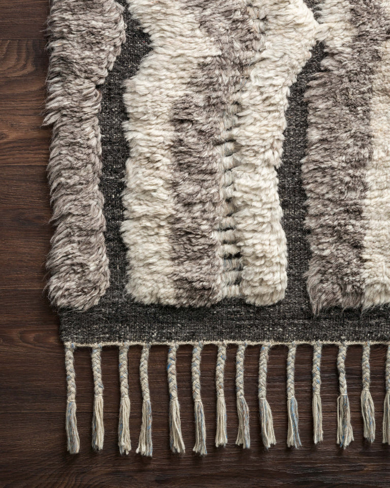 Loloi Rugs Khalid Collection Rug in Stone, Charcoal - 9'6" x 13'6"