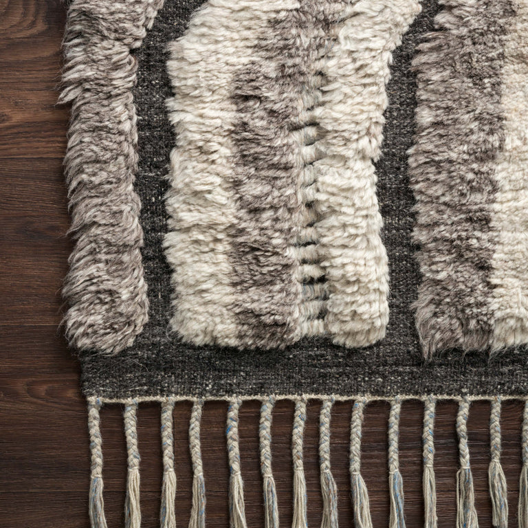 Loloi Rugs Khalid Collection Rug in Stone, Charcoal - 4'0" x 6'0"