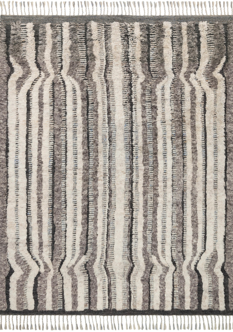 Loloi Rugs Khalid Collection Rug in Stone, Charcoal - 9'6" x 13'6"