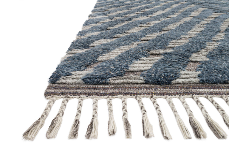 Loloi Rugs Khalid Collection Rug in Blue, Pewter - 5'6" x 8'6"