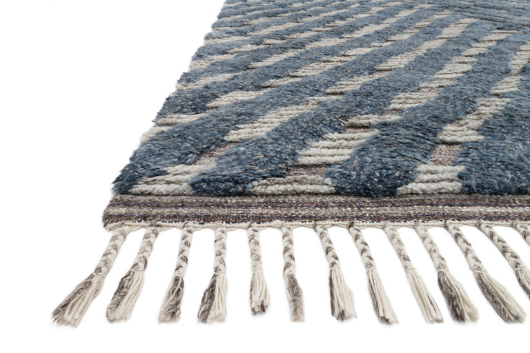 Loloi Rugs Khalid Collection Rug in Blue, Pewter - 7'9" x 9'9"